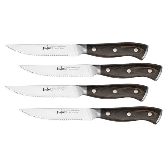 JoyJolt® 4-Piece High Carbon Steel Steak Knives